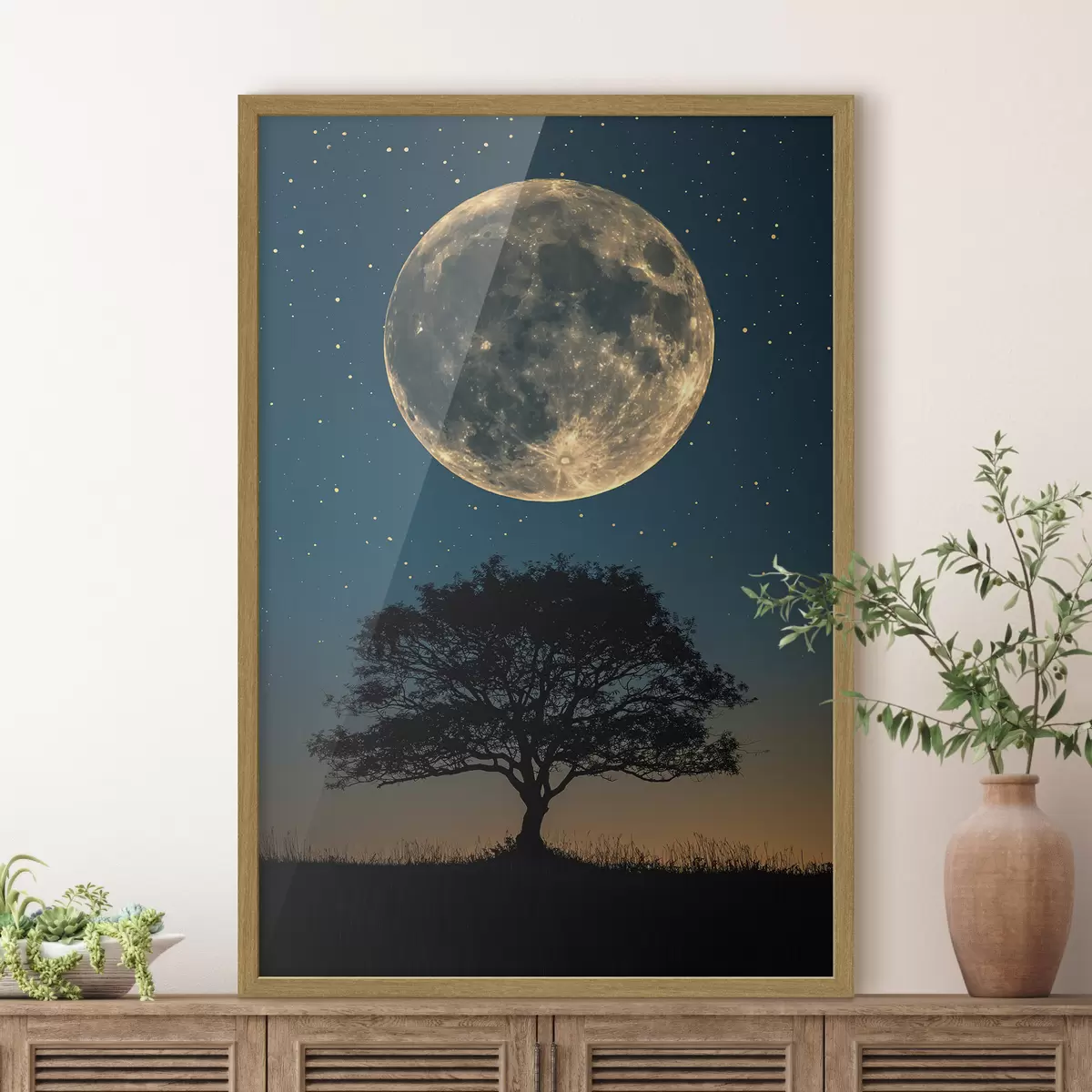 Poster Luna llena, arbol f40008