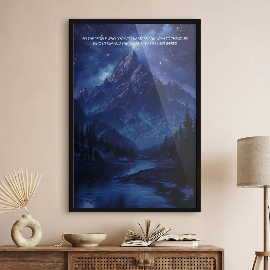 murales de pared Sueños, estrellas, velaris, morado f40009