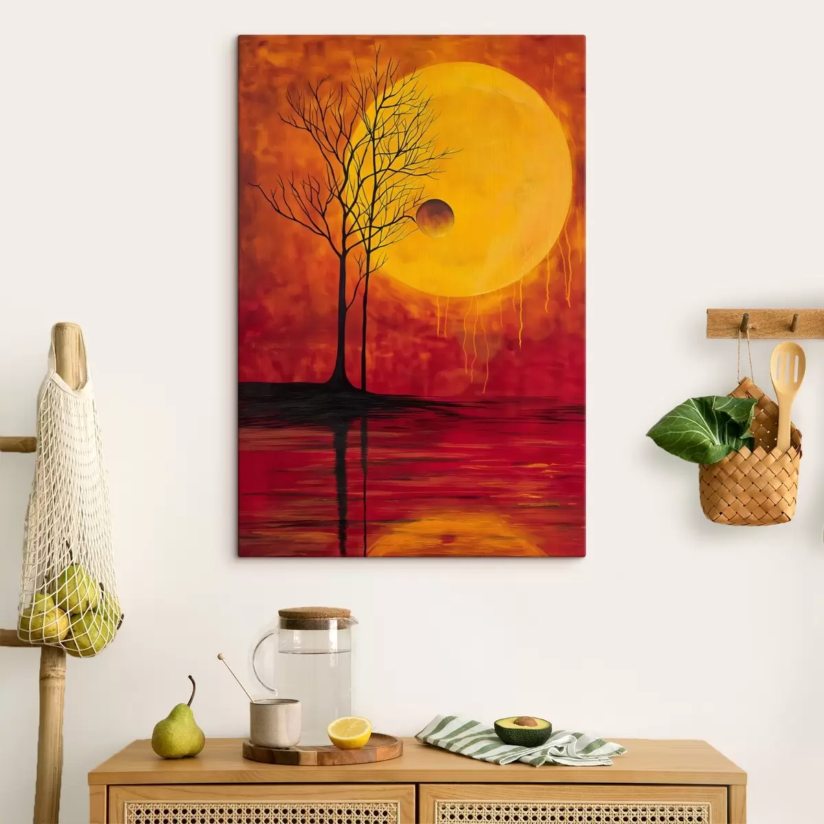 murales de pared Abstracción, sol, rojo, amarillo. s40005