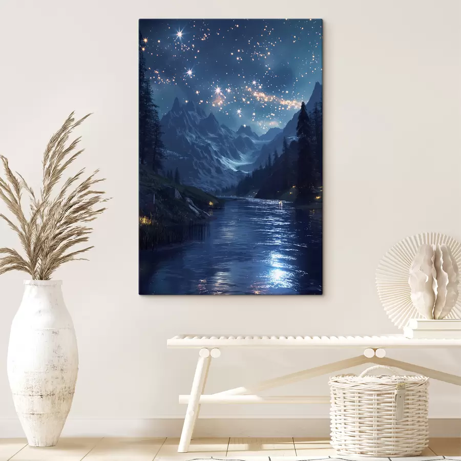 murales de pared Velaris, montañas, estrellas s40010