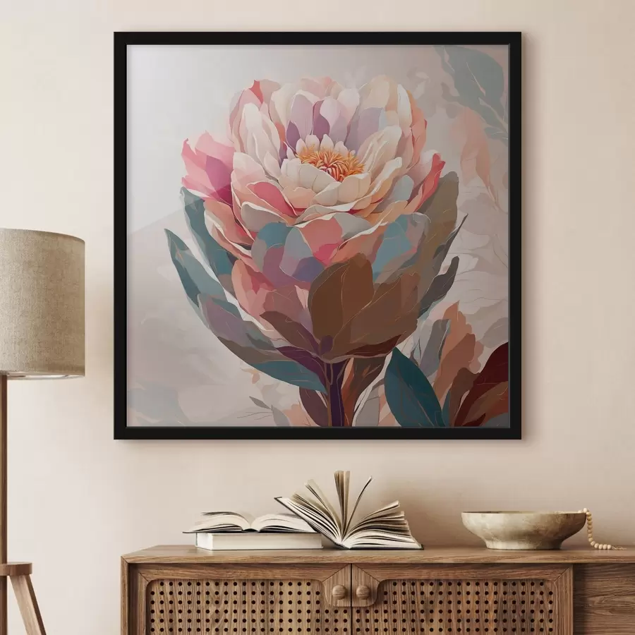 murales de pared Una flor con pétalos multicolores f40060