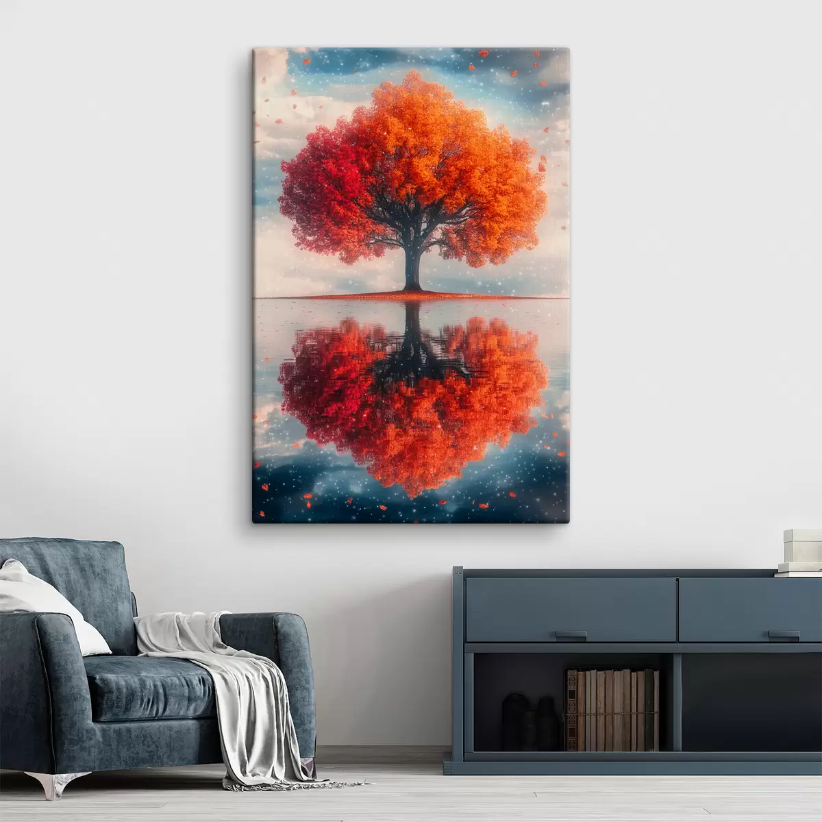 murales de pared Árbol con reflejo en el agua s40126