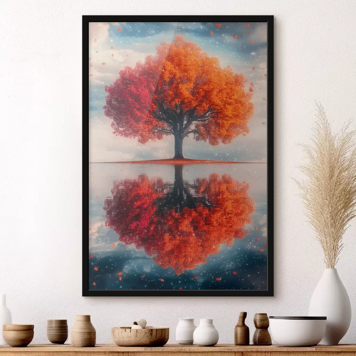 Poster Árbol con reflejo en el agua f40126