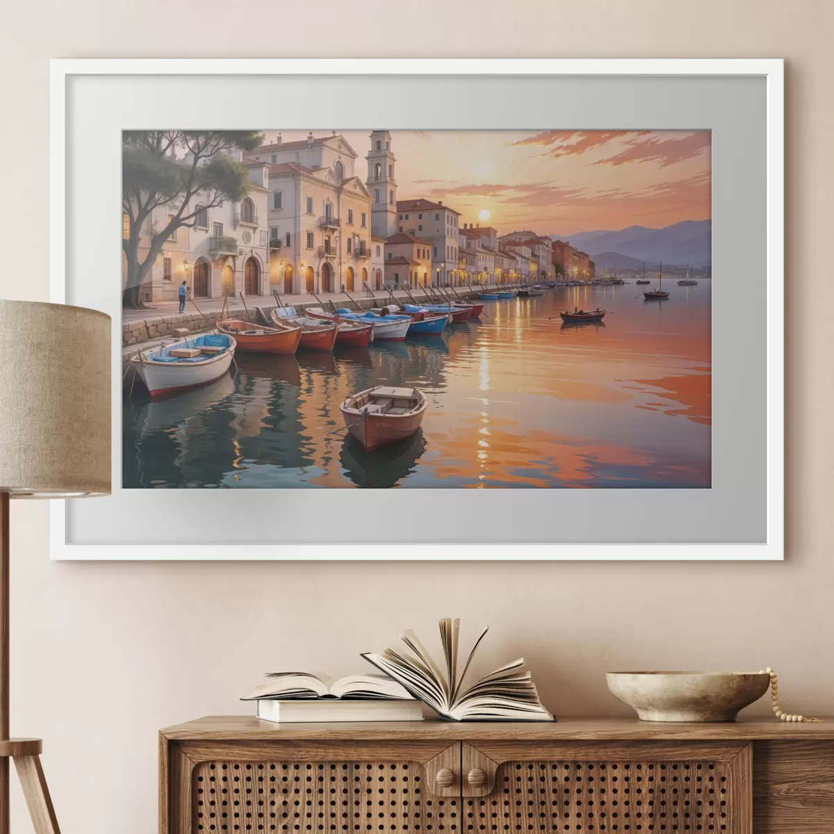 Poster Puerto al atardecer f40150