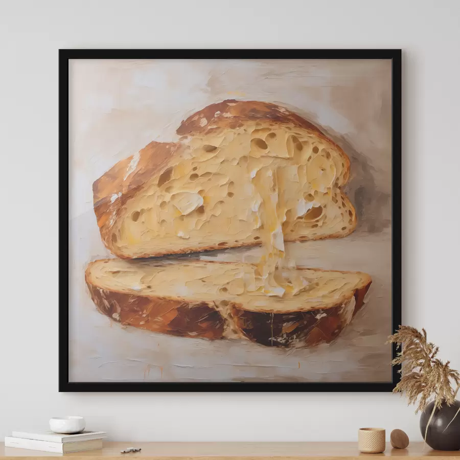 murales de pared Pan y mantequilla sobre fondo claro f40216