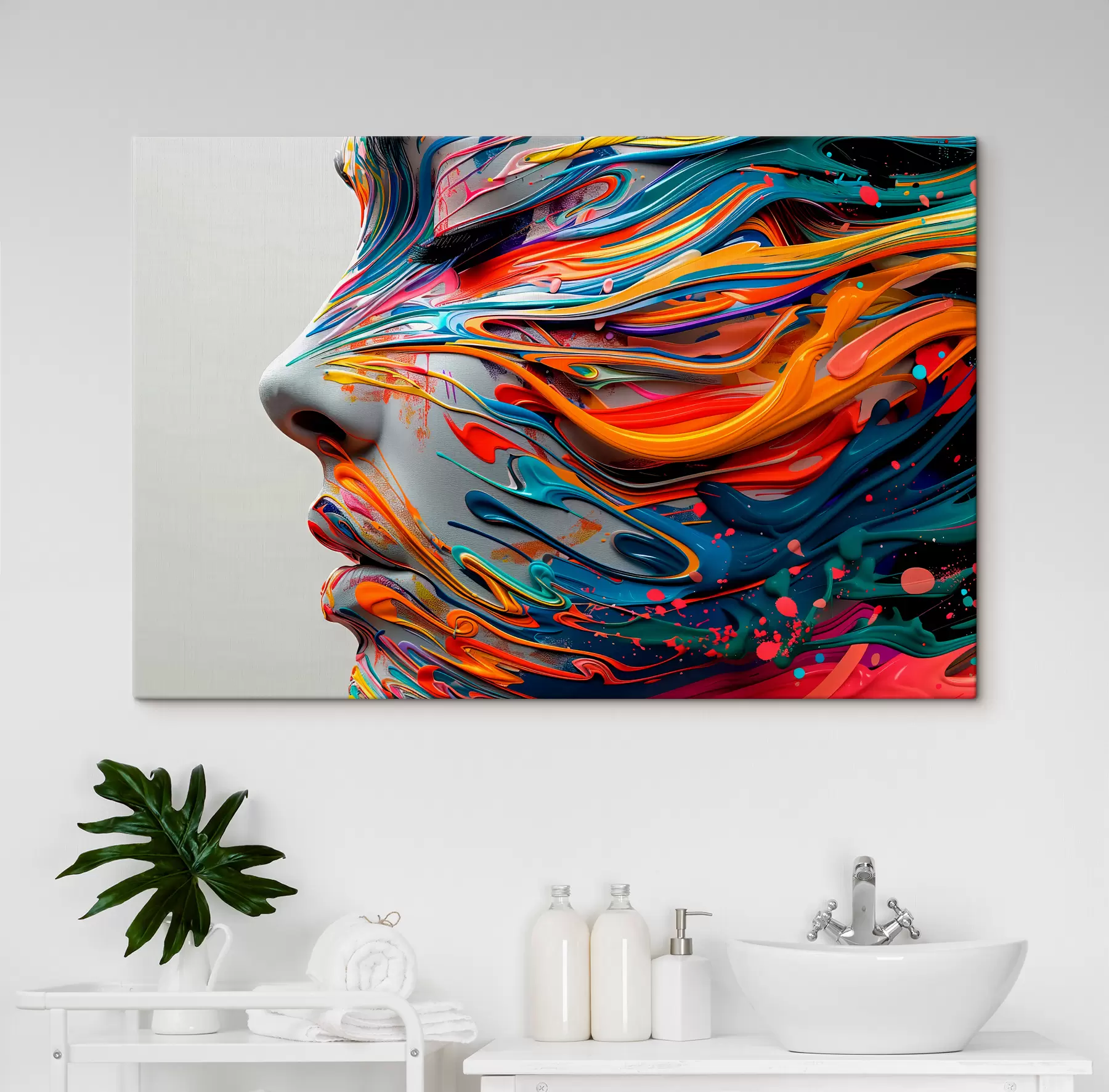 murales de pared Cara en pintura s40203