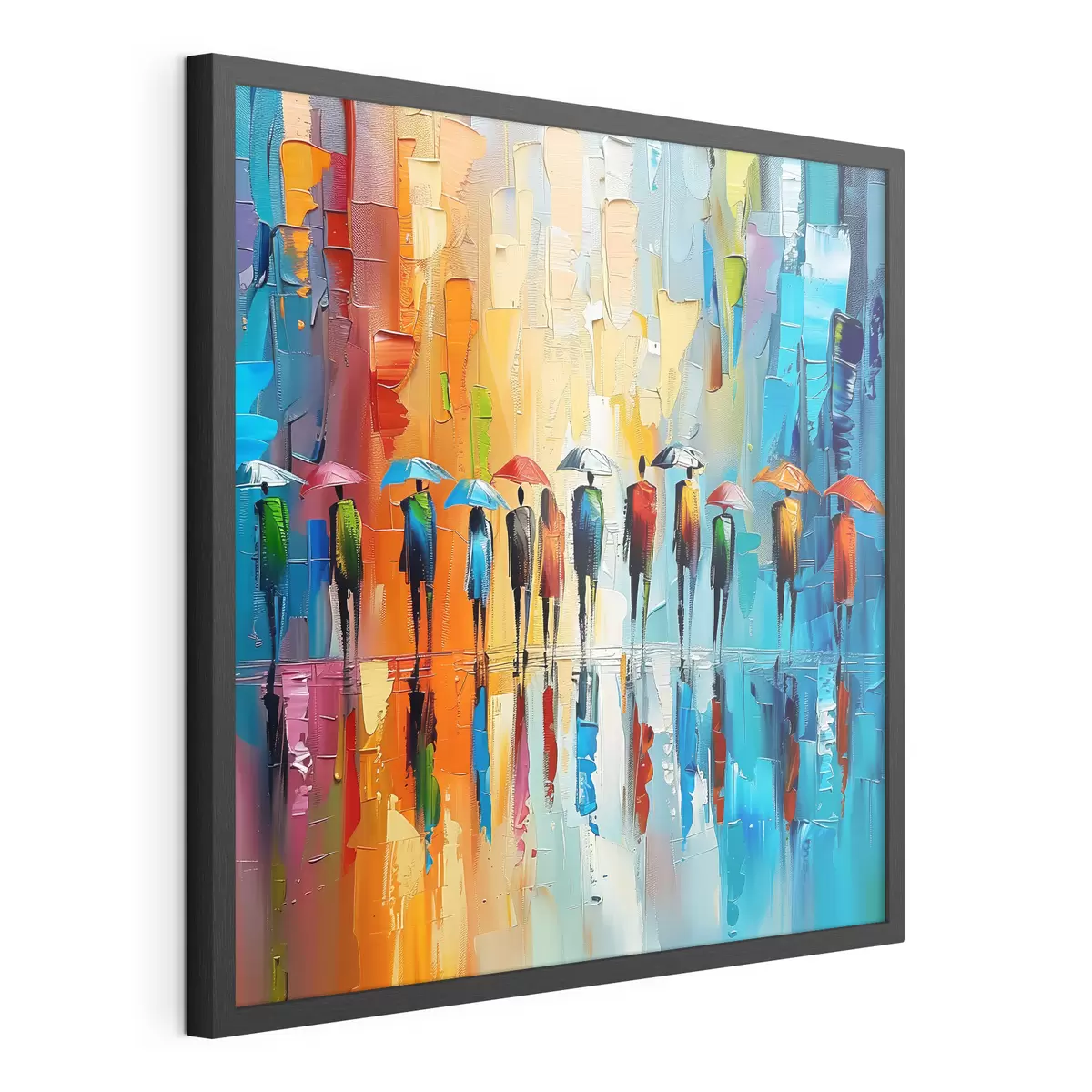 Poster Lluvia urbana de colores f40188