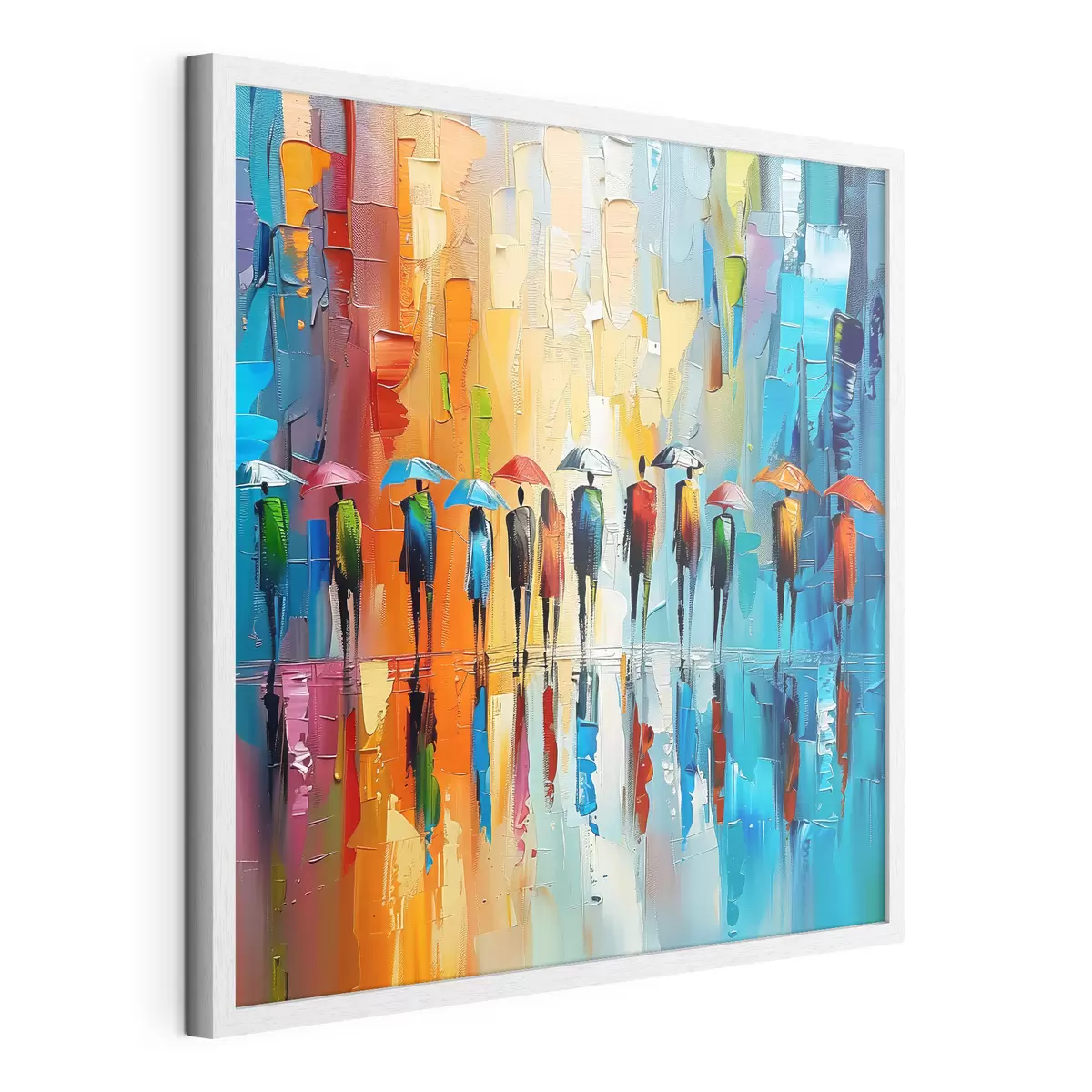 Poster Lluvia urbana de colores f40188