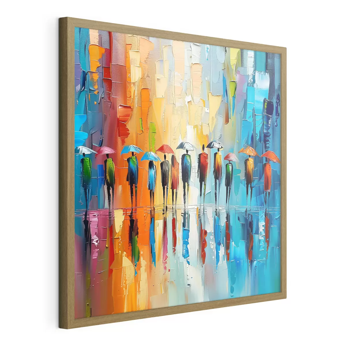 Poster Lluvia urbana de colores f40188
