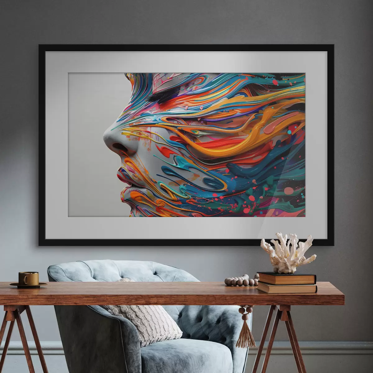 Poster Cara en pintura f40203