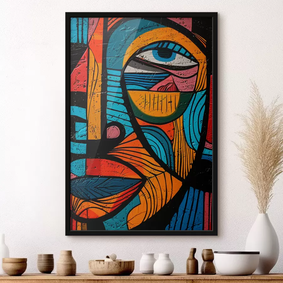 murales de pared Cara abstracta f40207