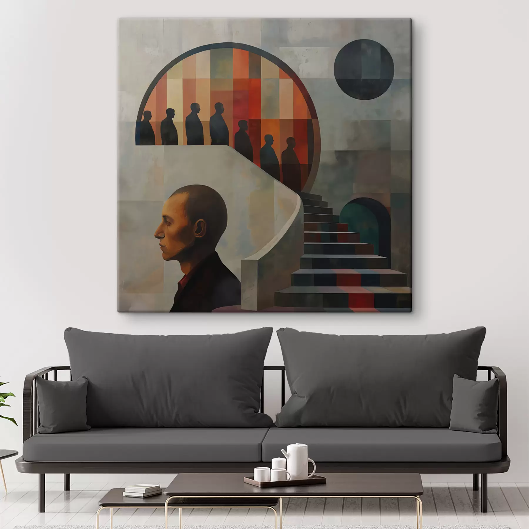 murales de pared Ilustración moderna de escaleras s40238