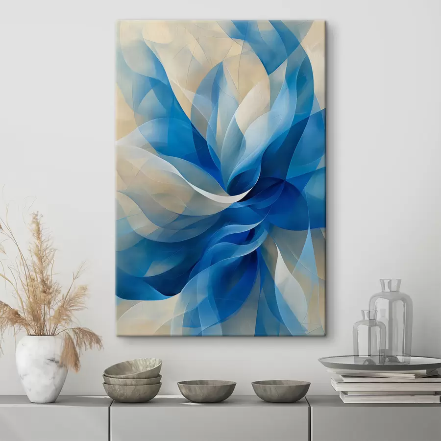 murales de pared flor abstracta azul s40243