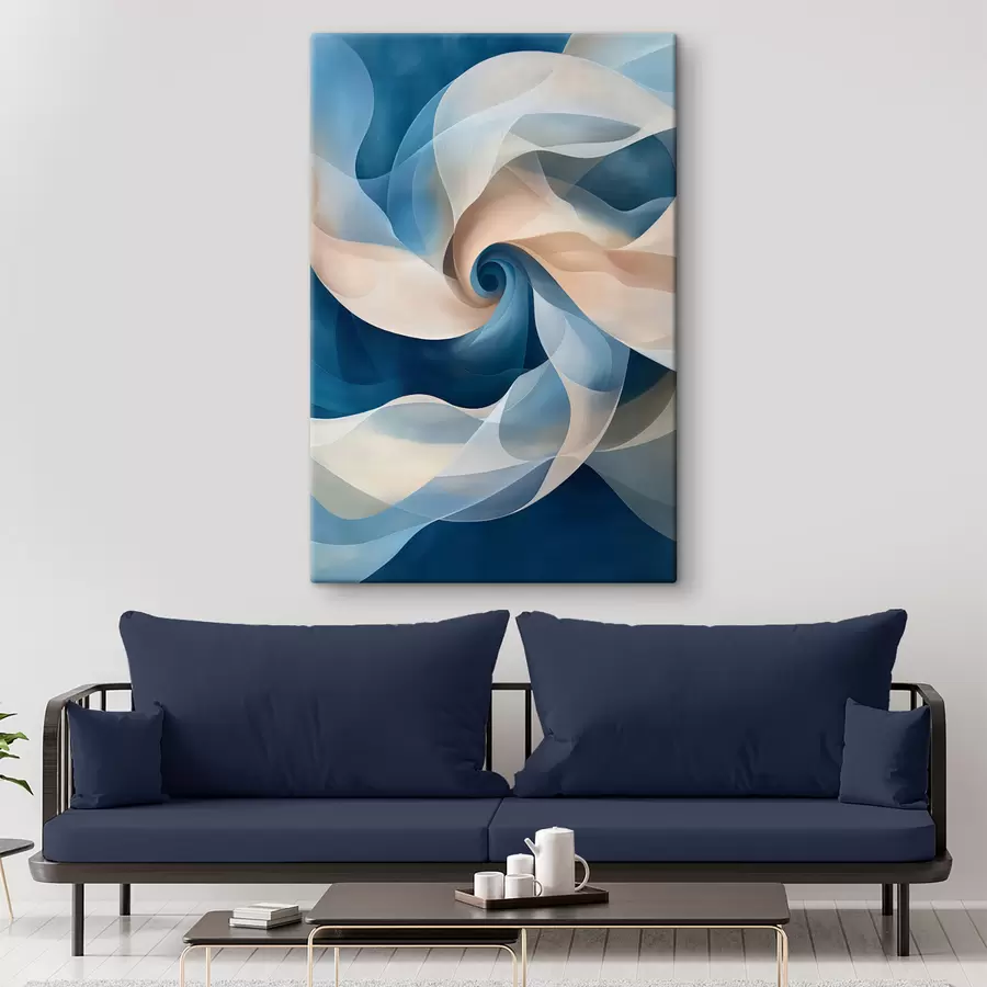 murales de pared vórtice abstracto beige-azul s40249