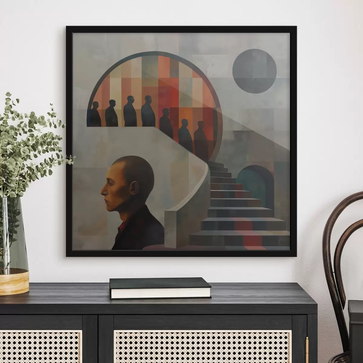 Poster escalera moderna ilustración f40238