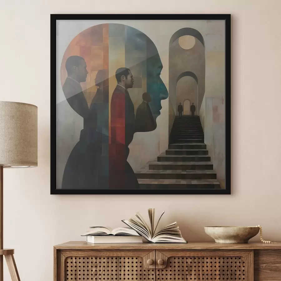 murales de pared perfiles modernos de hombres en el arte f40239