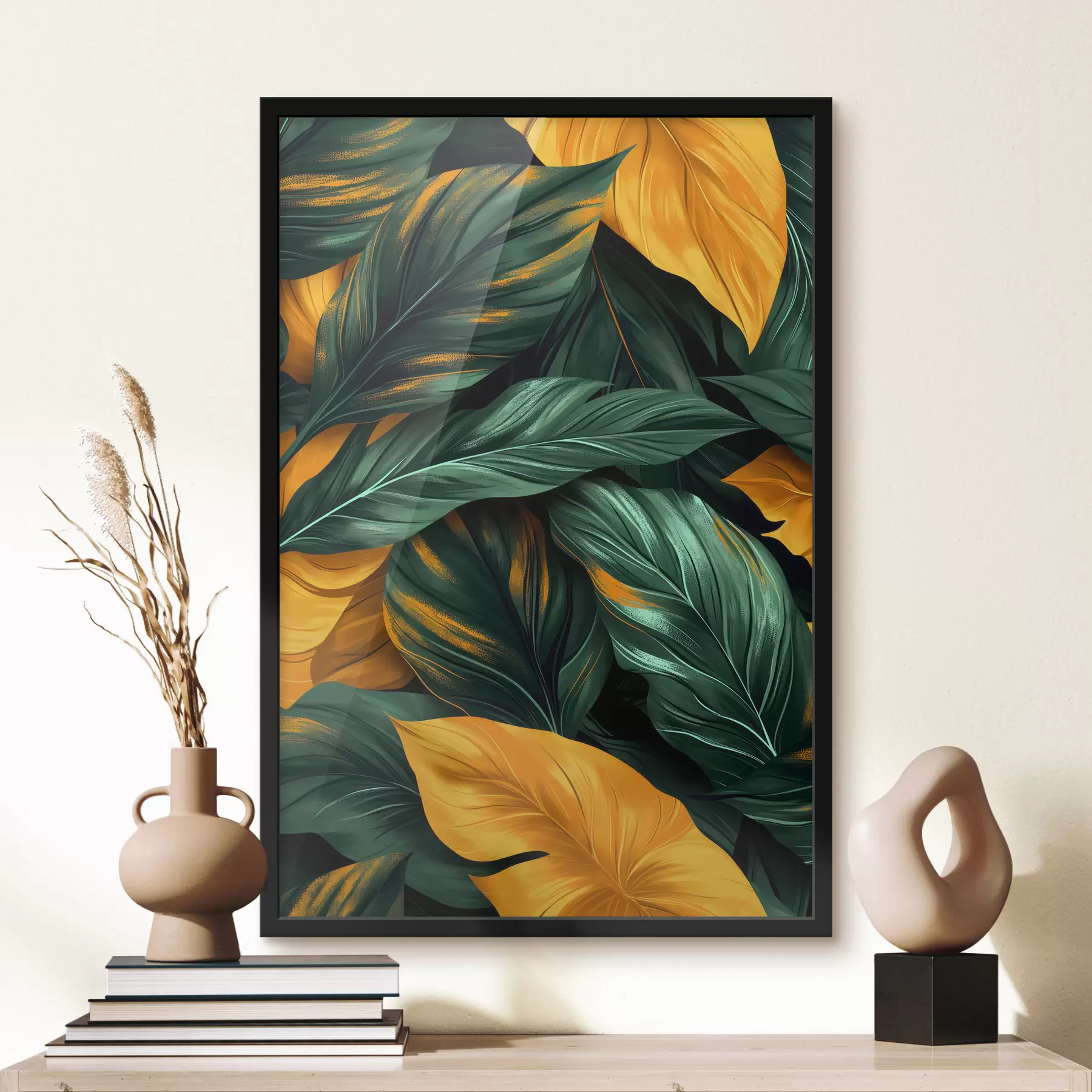 murales de pared hojas grandes f40241