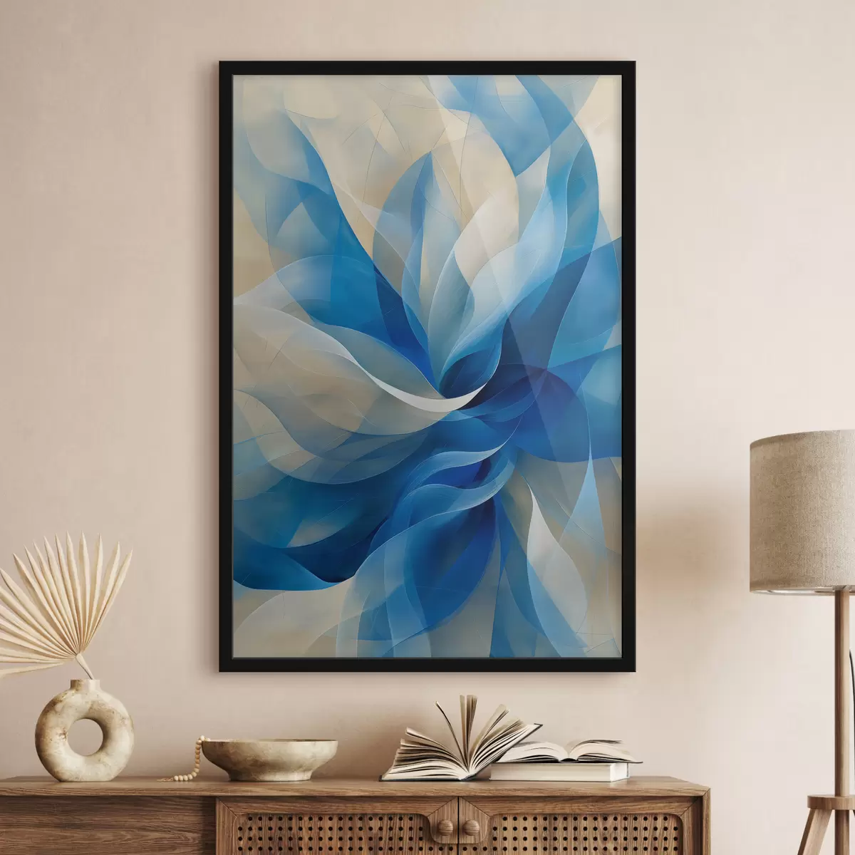 Poster flor abstracta azul f40243