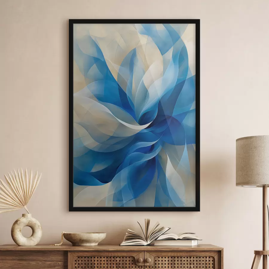 murales de pared flor abstracta azul f40243
