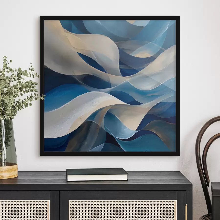 murales de pared Las líneas de volumen son azules f40248