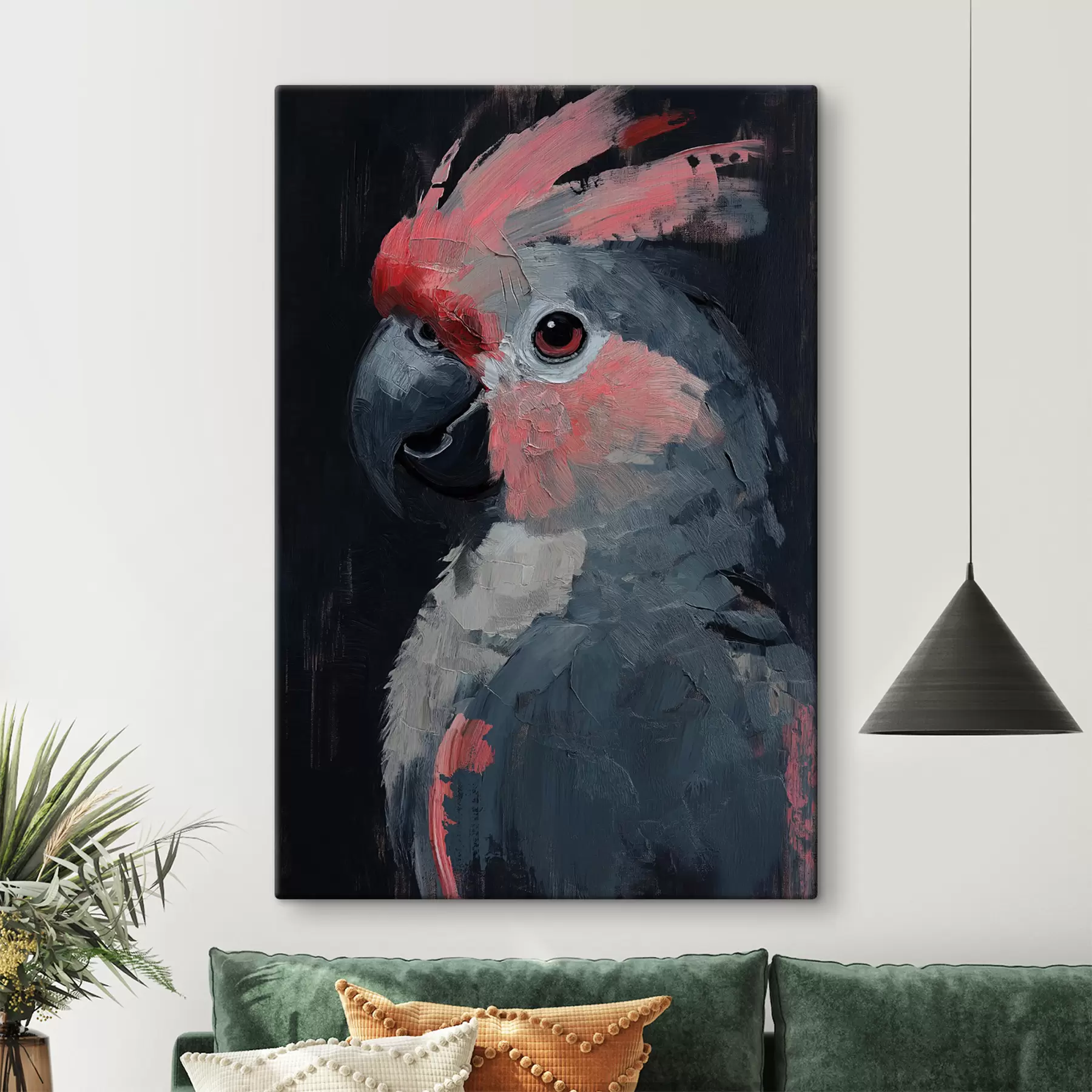 murales de pared El loro está pintado con acrílico. s40266