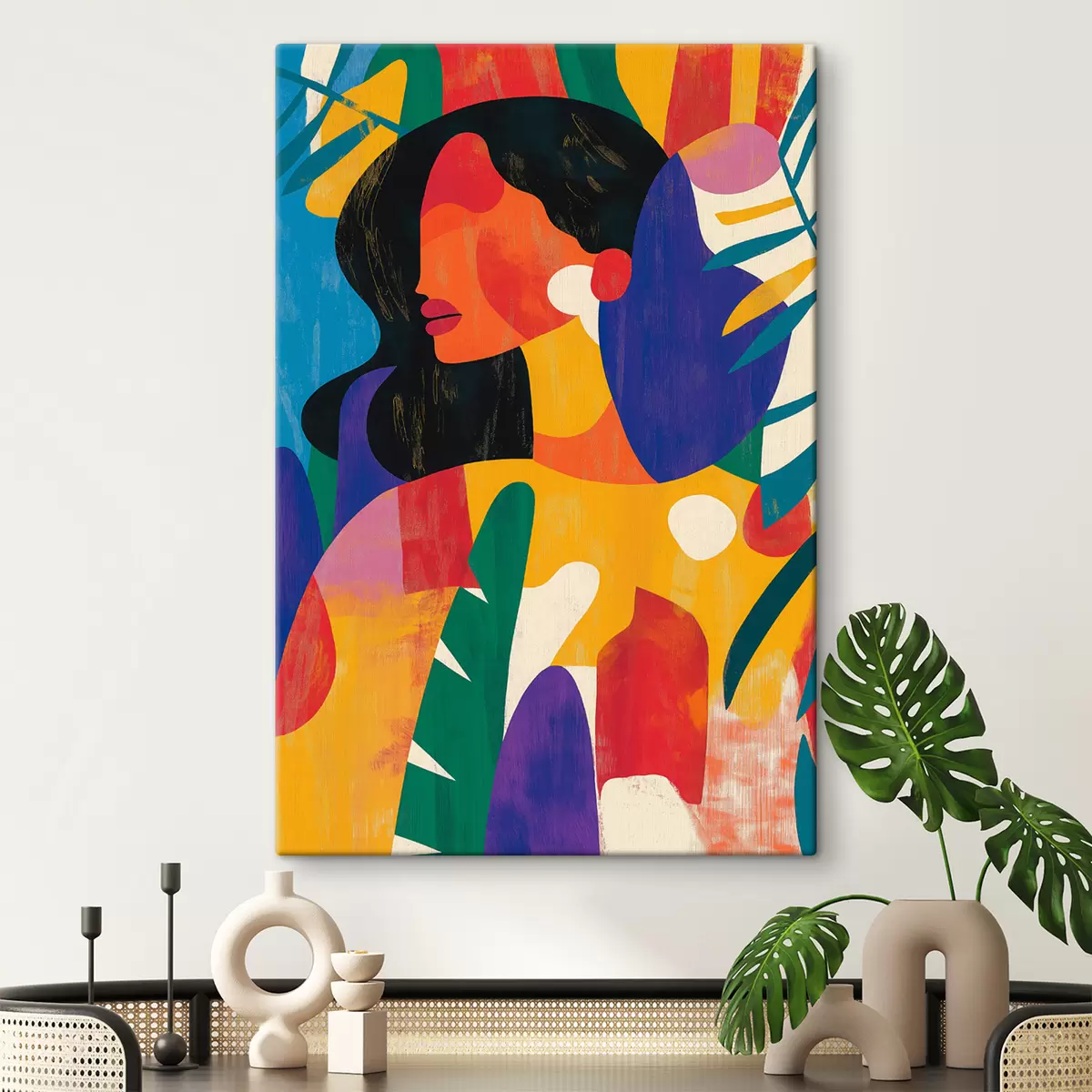 murales de pared Chica abstracta multicolor s40275