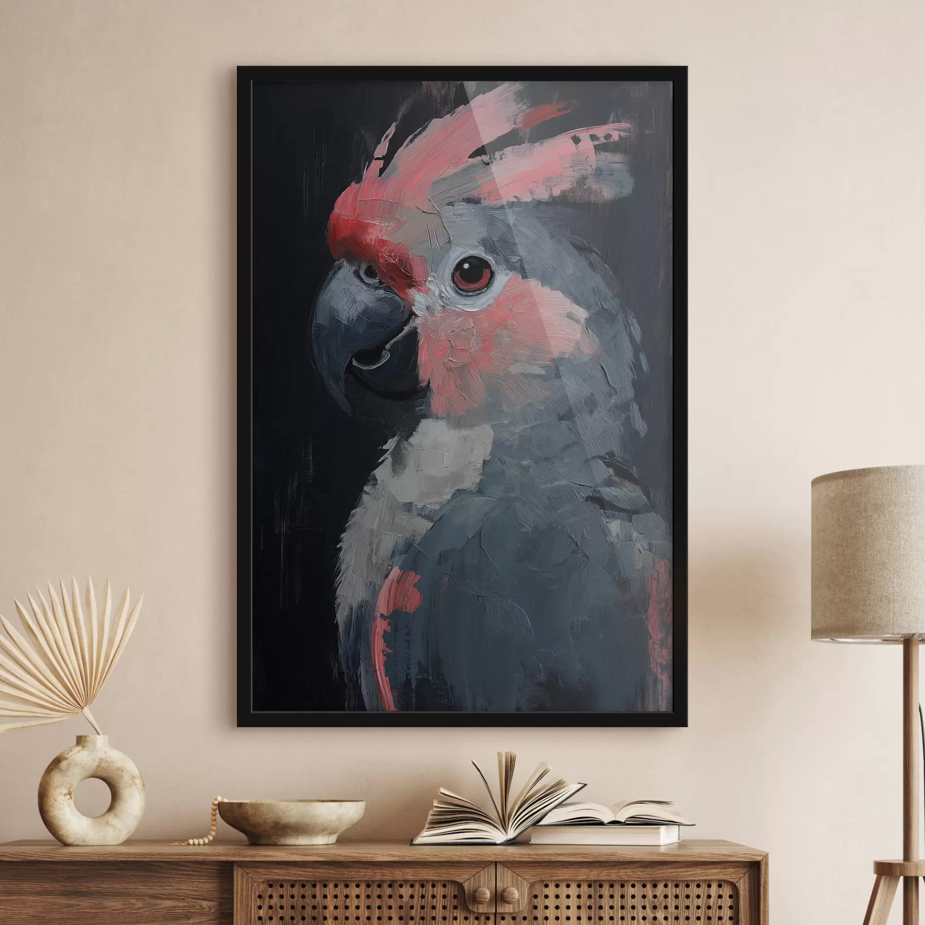 murales de pared El loro está pintado con acrílico. f40266