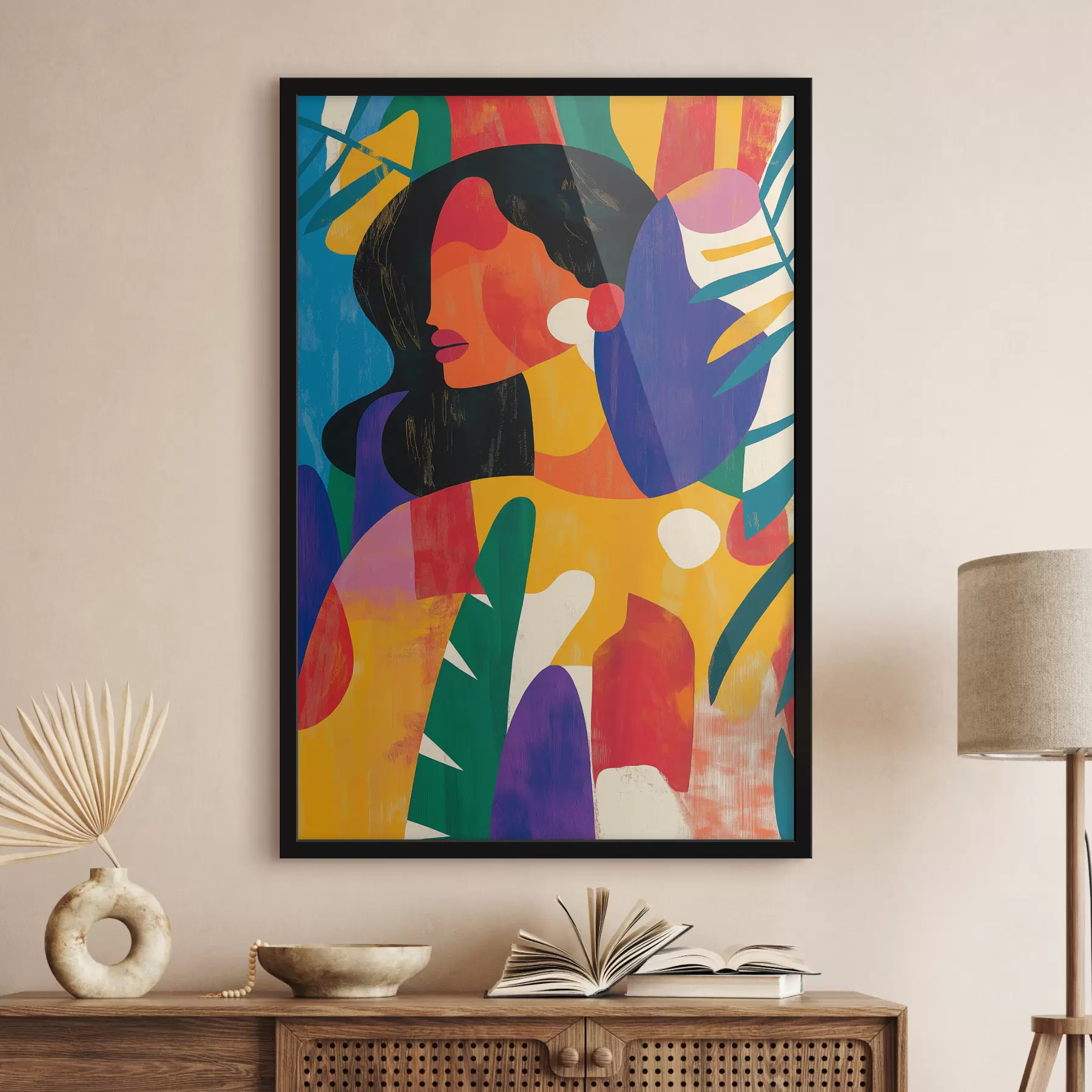 murales de pared Chica abstracta multicolor f40275