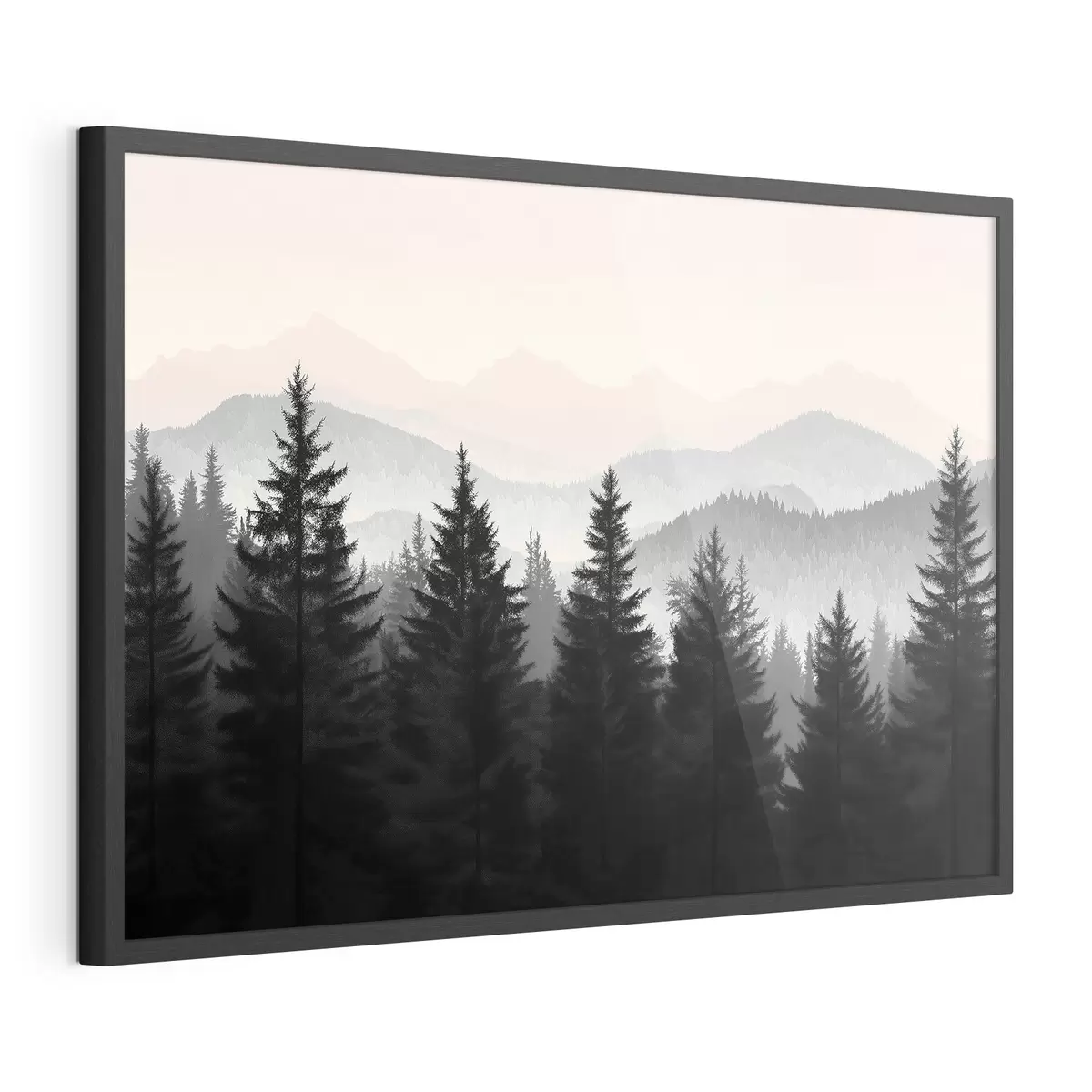 Poster Bosque con montañas al fondo f40281