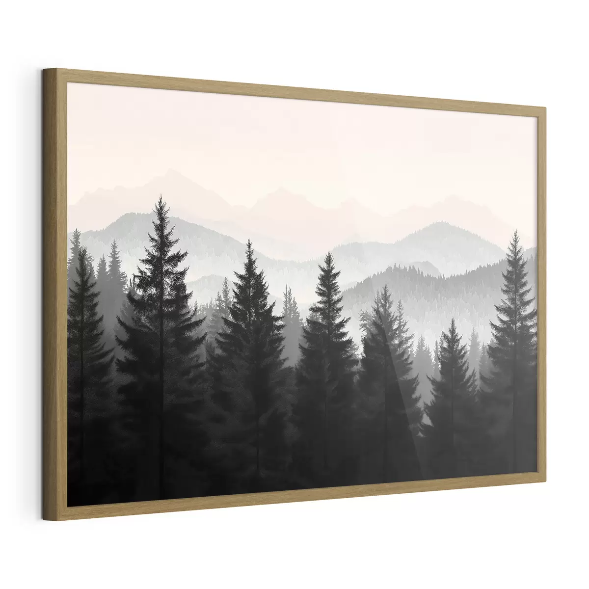 Poster Bosque con montañas al fondo f40281