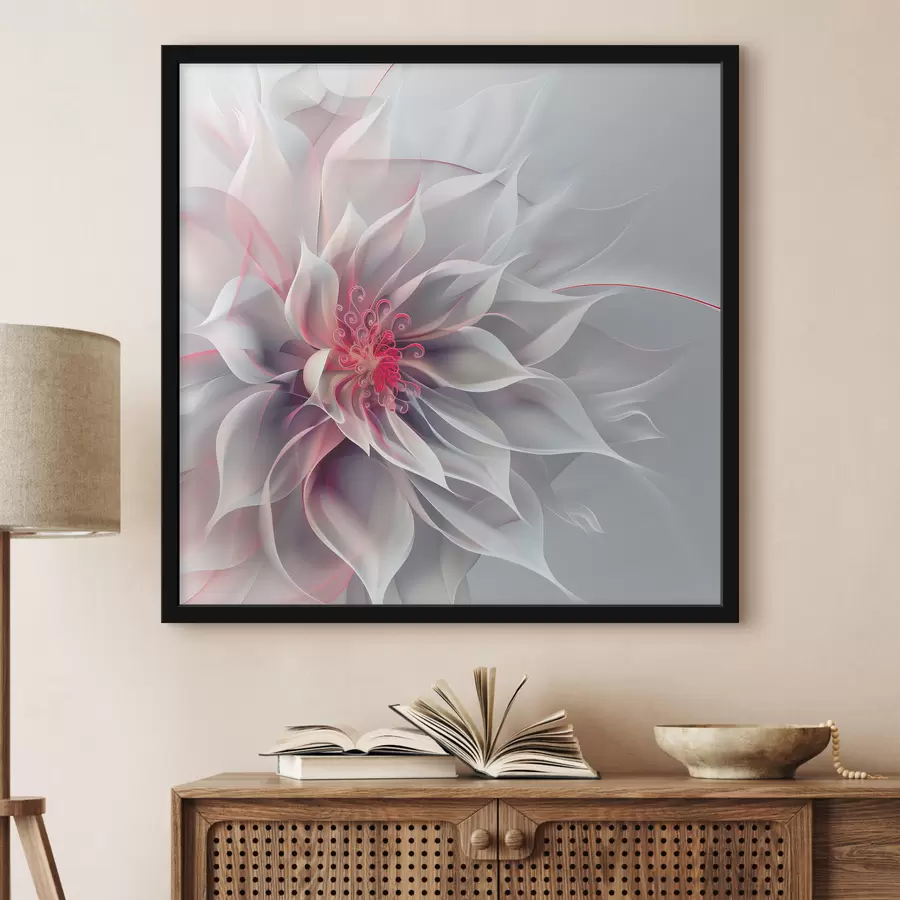 murales de pared Flor abstracta blanca f40360