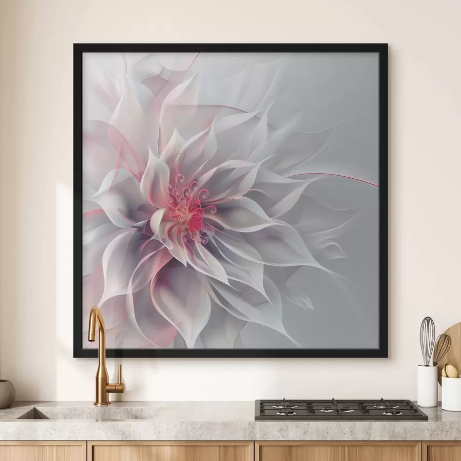 murales de pared Flor abstracta blanca f40360