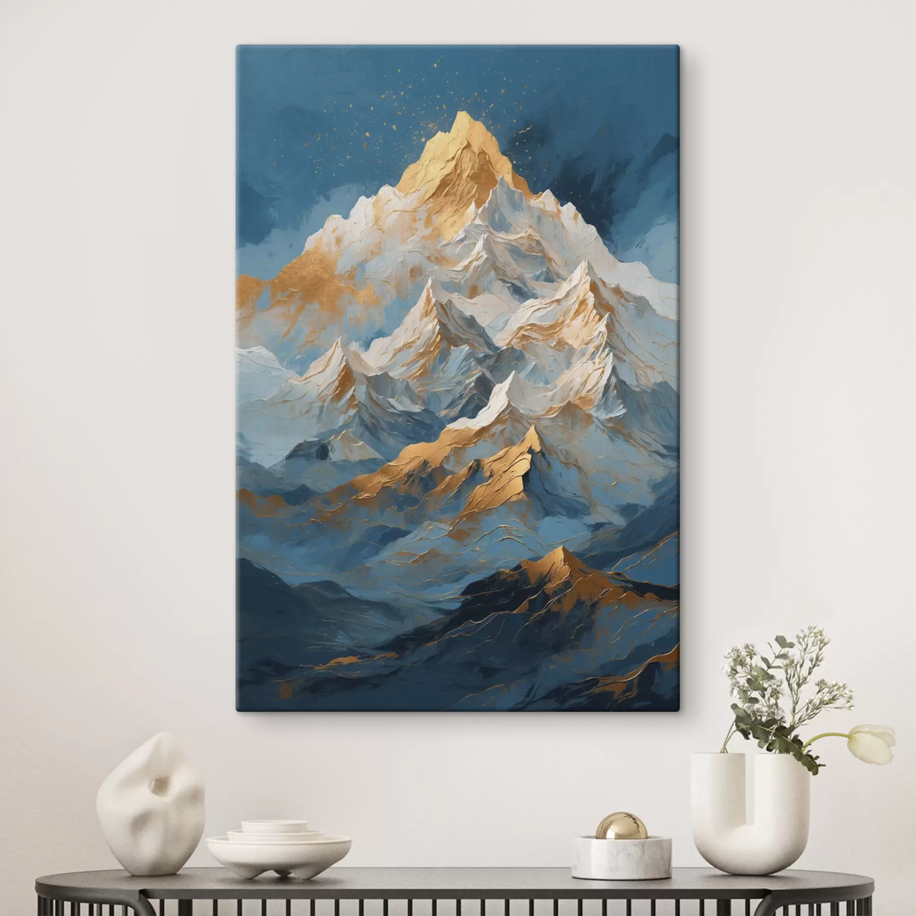 murales de pared Montañas sobre fondo azul s40327