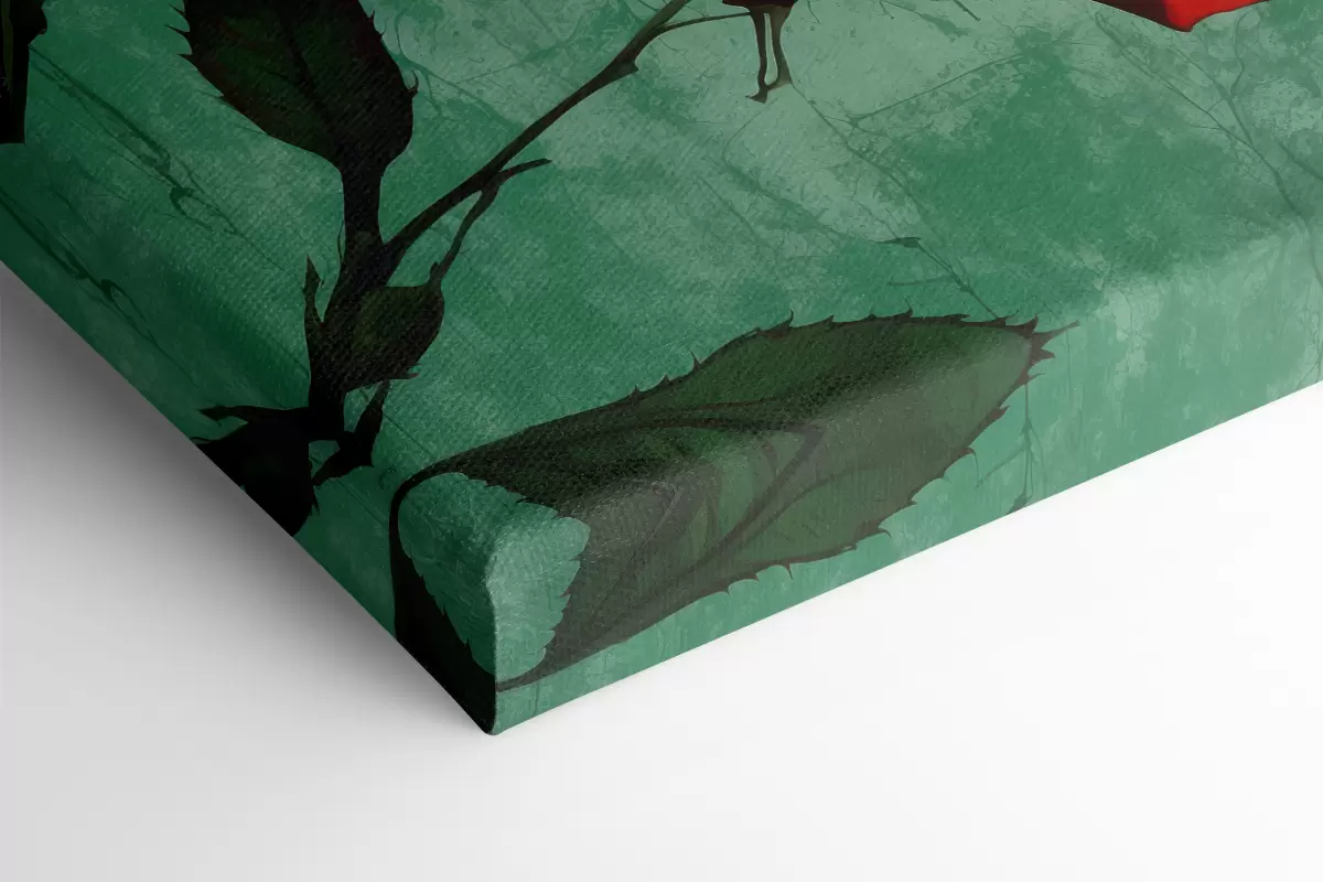 murales de pared Rosa sobre fondo verde s40339