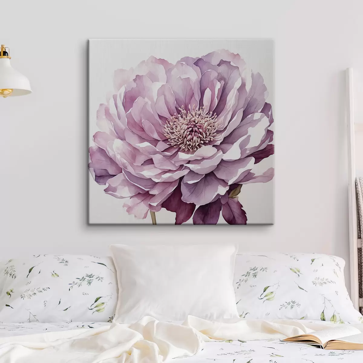 murales de pared Flor morada sobre fondo blanco s40347