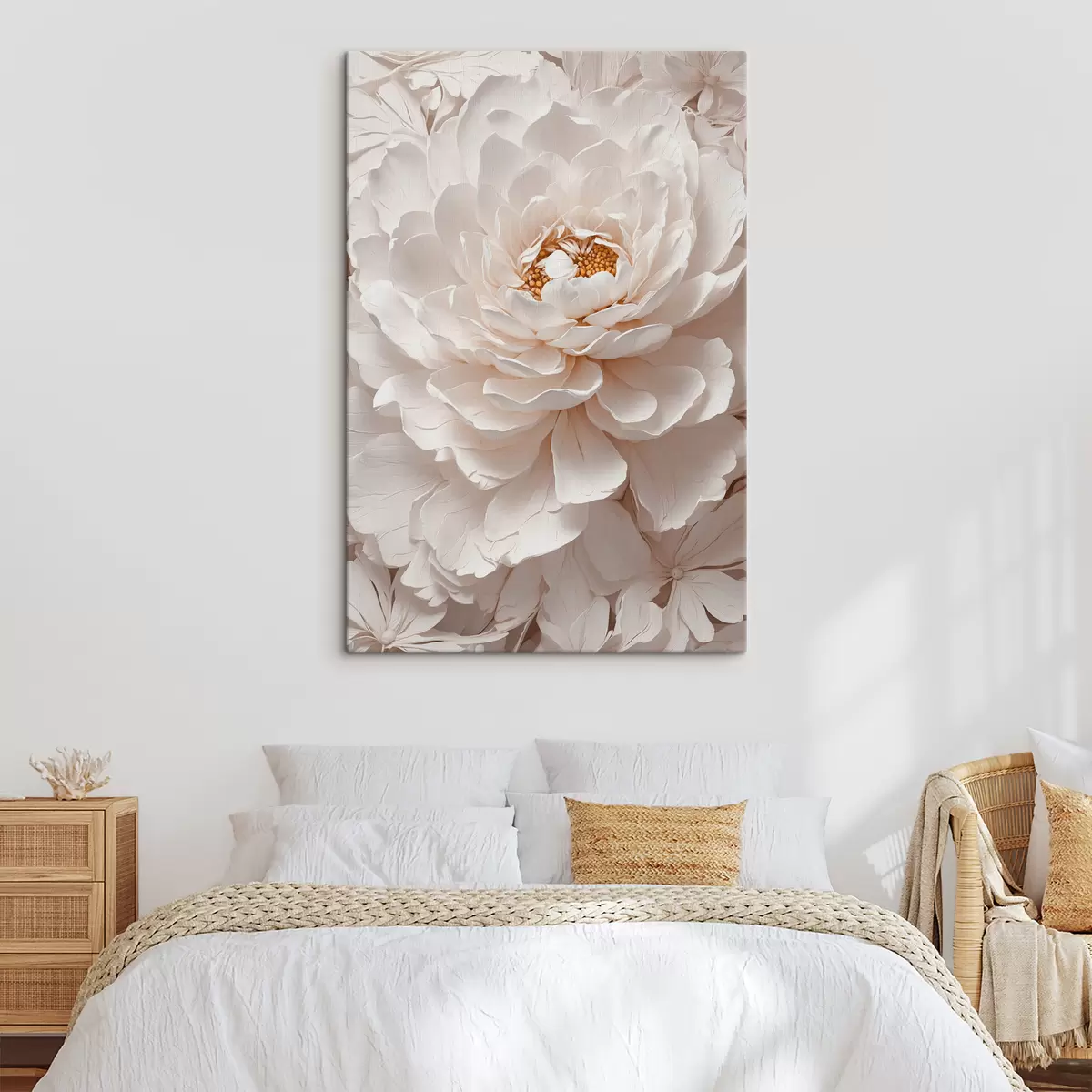 murales de pared Primer plano de flor blanca s40348