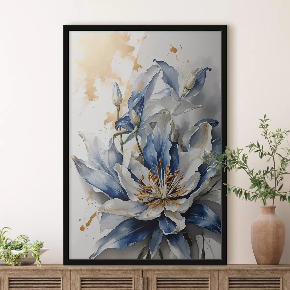 Poster Lirio sobre fondo blanco. f40329