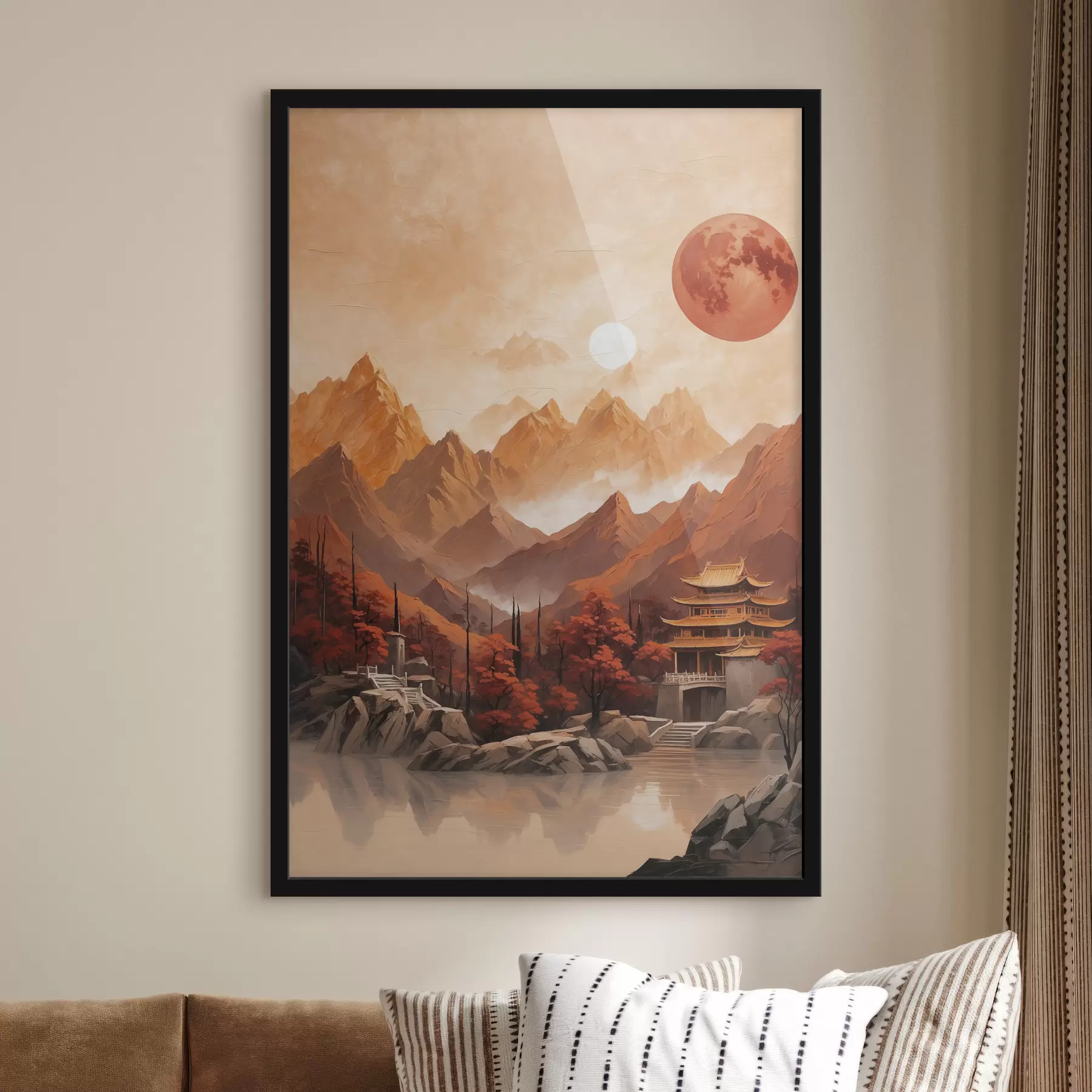 murales de pared Edificio histórico chino en las montañas f40330