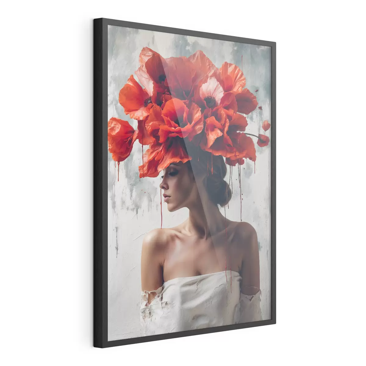 Poster Niña con amapolas en la cabeza f40338