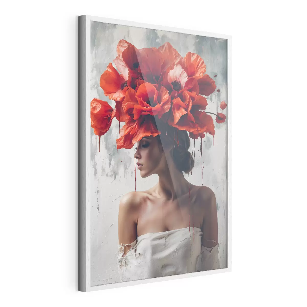 Poster Niña con amapolas en la cabeza f40338