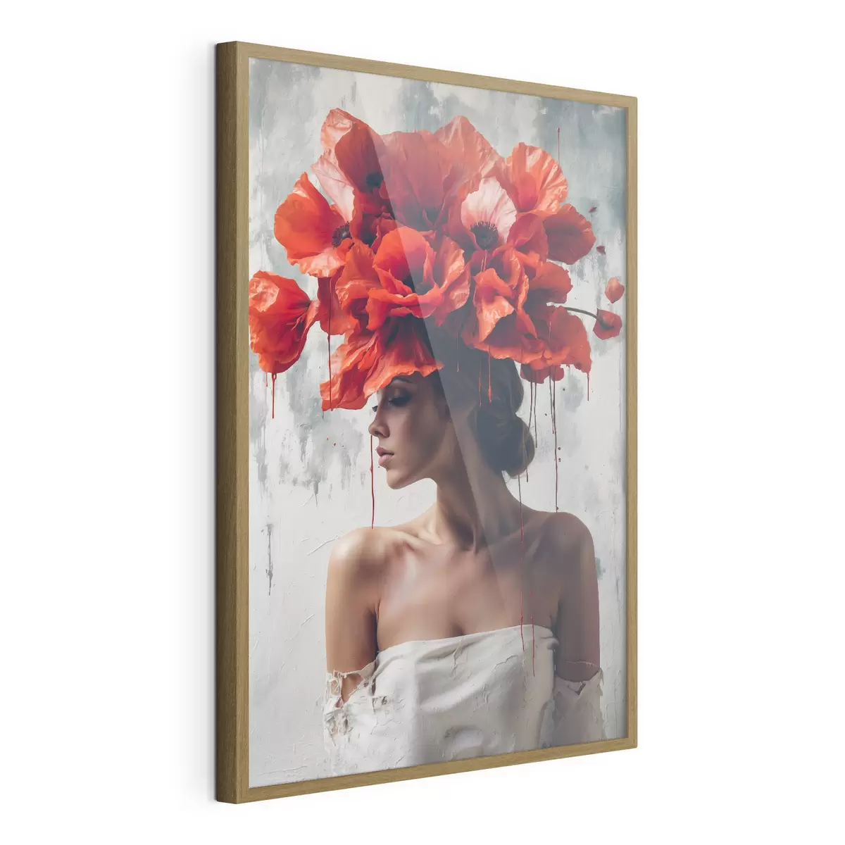 Poster Niña con amapolas en la cabeza f40338