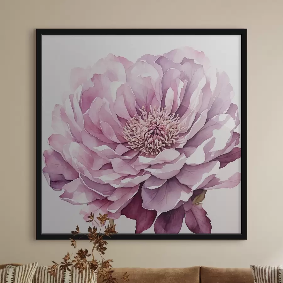 murales de pared Flor morada sobre fondo blanco f40347