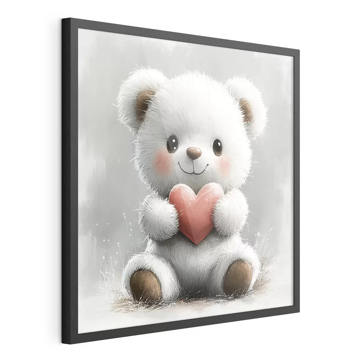 Poster Lindo oso con corazón en sus patas f40432