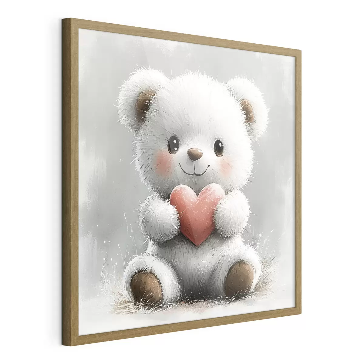 Poster Lindo oso con corazón en sus patas f40432