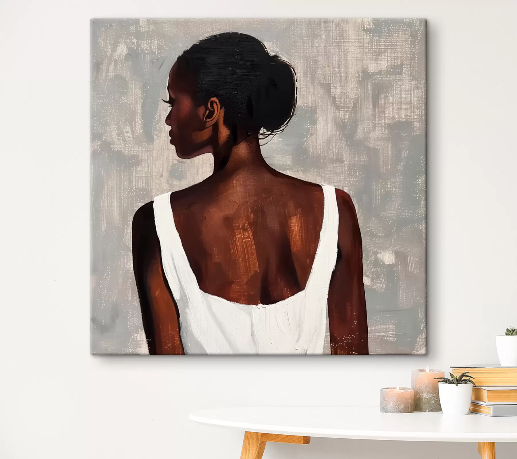 murales de pared Chica con vestido blanco s40440