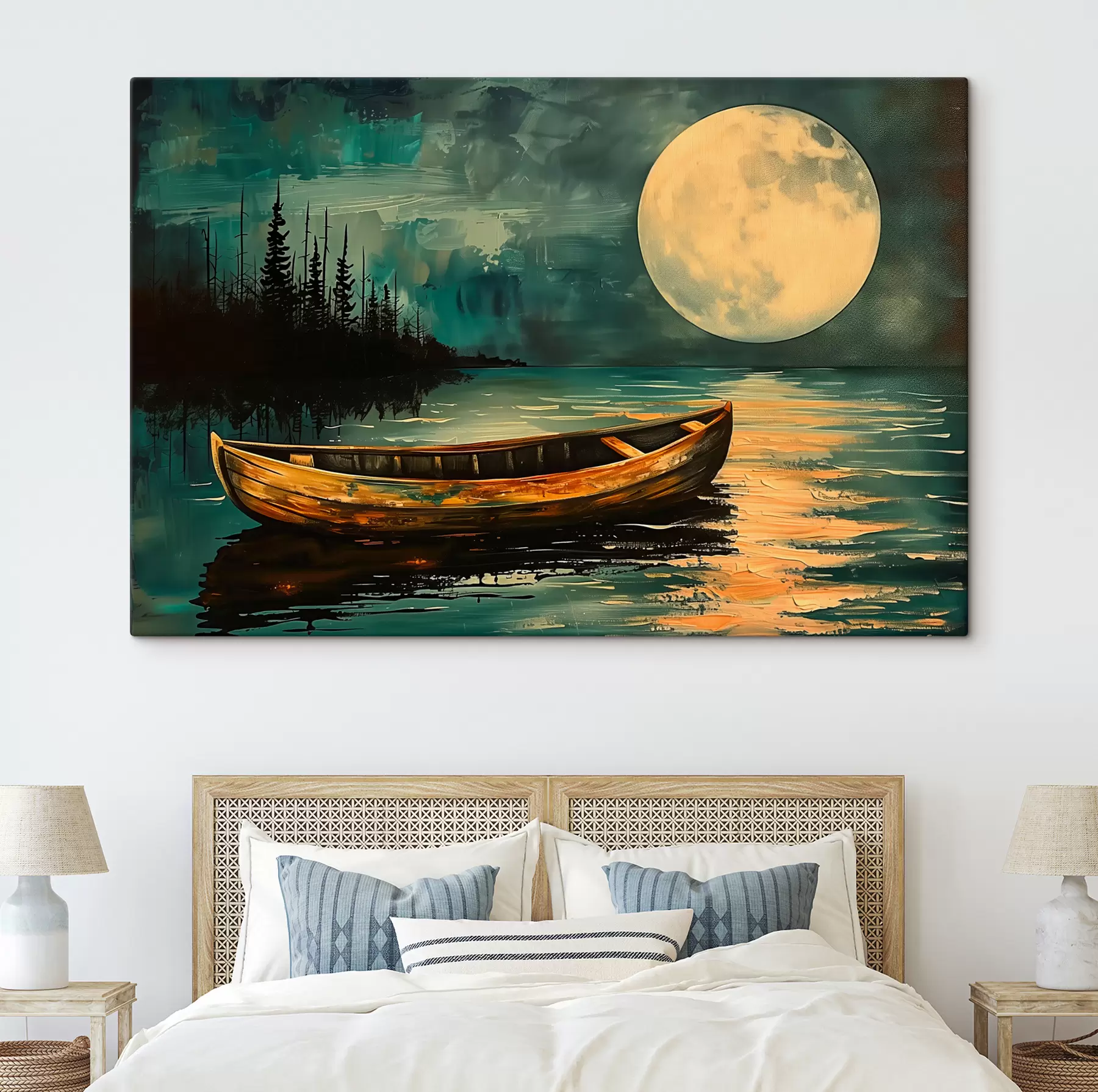 murales de pared Barco en el fondo del cielo estrellado. s40442