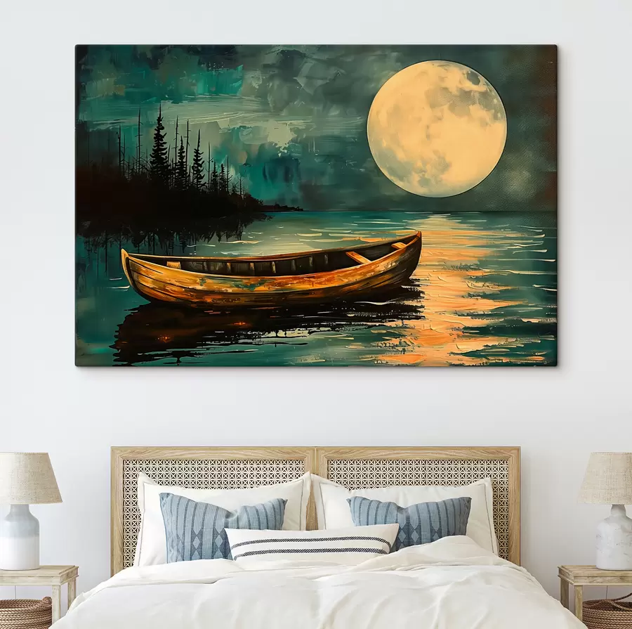 murales de pared Barco en el fondo del cielo estrellado. s40442