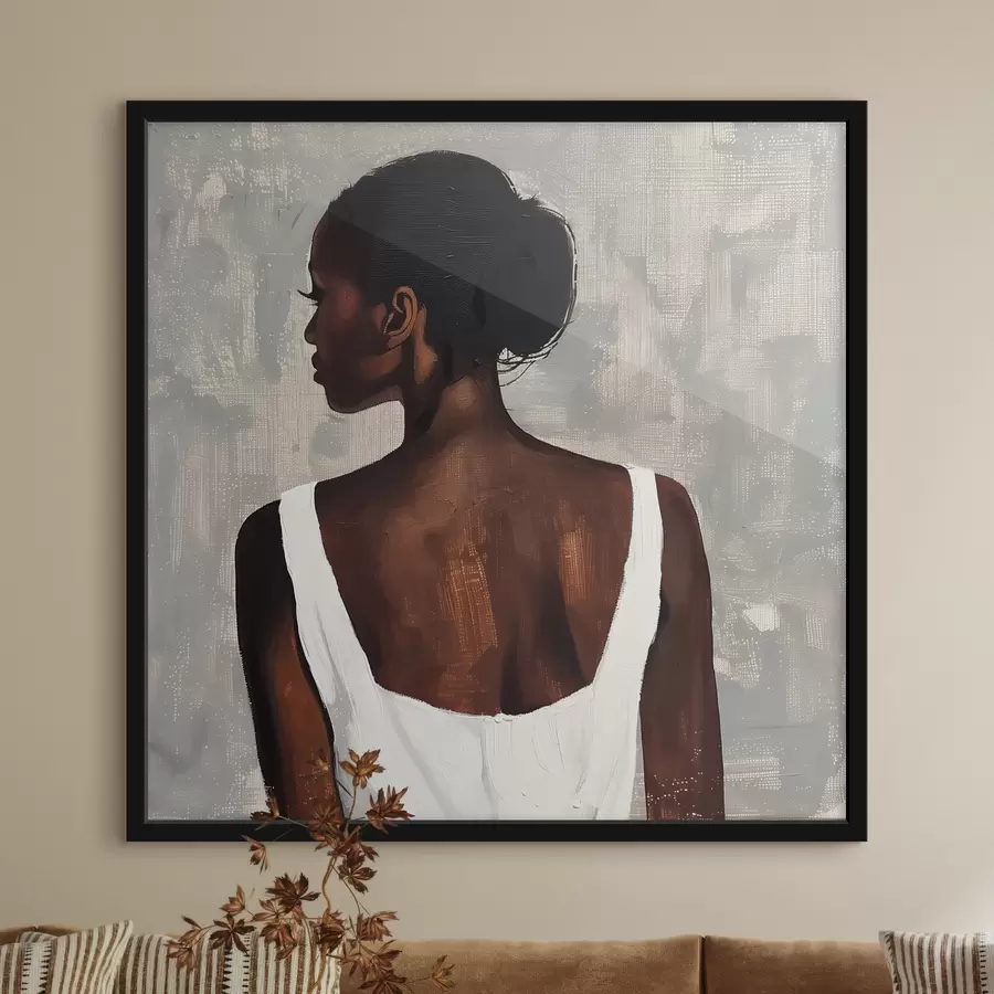 murales de pared Chica con vestido blanco f40440