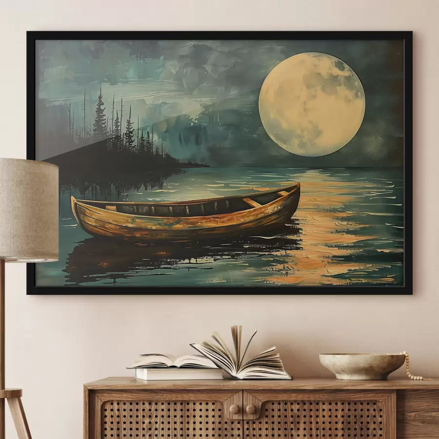 murales de pared Barco en el fondo del cielo estrellado. f40442