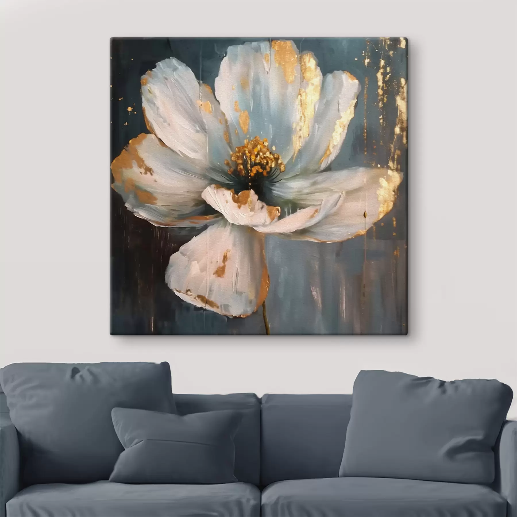 murales de pared Una gran flor blanca s40513